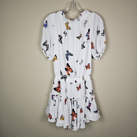 Buddy Love Ray Butterfly Dress Short Elastic Waist White Mini Coquette Size M - Picture 15 of 16